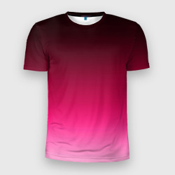 Мужская футболка 3D Slim Розово-малиновый градиент
