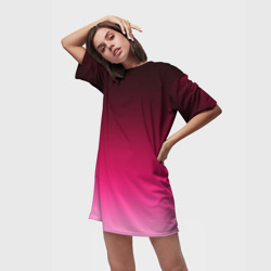 Платье-футболка 3D Розово-малиновый градиент - фото 2