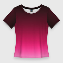 Женская футболка 3D Slim Розово-малиновый градиент