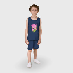 Детская пижама с шортами хлопок Букет летних цветов лотос - фото 2