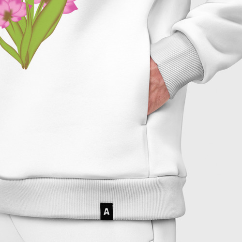 Мужской костюм oversize хлопок с принтом Букет летних цветов лотос, фото #4