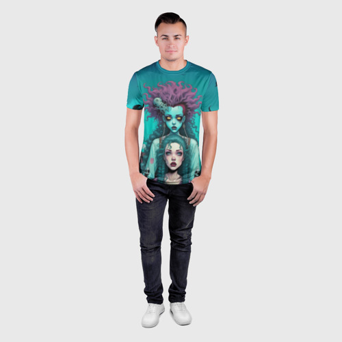Мужская футболка 3D Slim Призрак и девушка в лодке, цвет 3D печать - фото 4