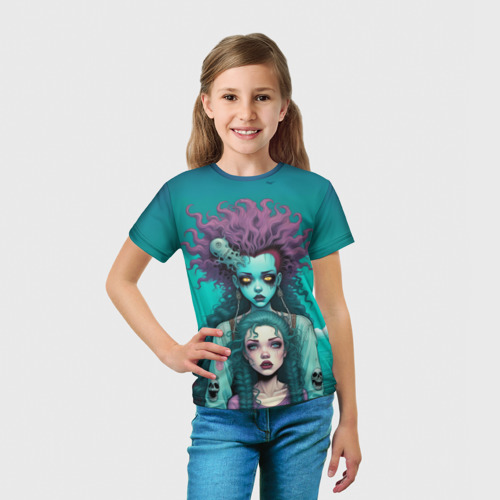 Детская футболка 3D Призрак и девушка в лодке, цвет 3D печать - фото 5