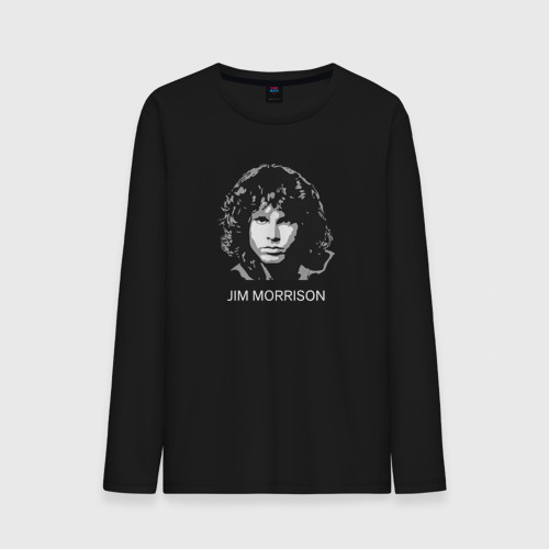 Мужской лонгслив хлопок Tribute to Jim Morrison one, цвет черный