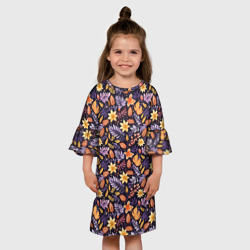 Детское платье 3D Паттерн из листочков и цветочков - фото 2