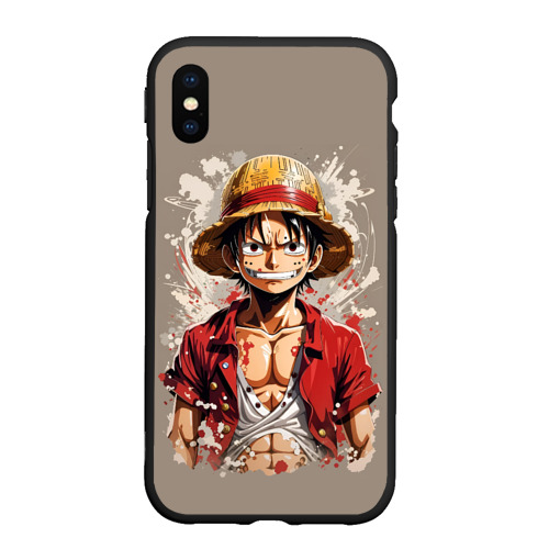 Чехол для iPhone XS Max матовый Монки Ди Руфи - One Piece, цвет черный