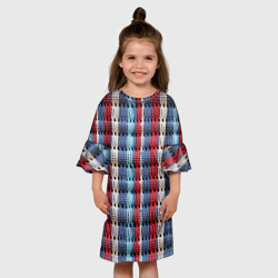 Детское платье 3D Вязаный узор разноцветные вертикальные полосы - фото 2