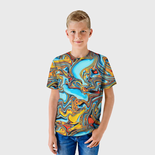 Детская футболка 3D Абстрактная диффузия , цвет 3D печать - фото 3