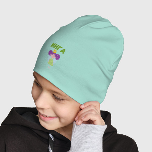 Детская шапка демисезонная Инга - девочка фея, цвет мятный - фото 4