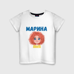 Детская футболка хлопок Марина - девочка кудряшка