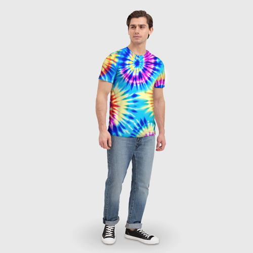 Мужская футболка 3D Красочная композиция - тай-дай, цвет 3D печать - фото 5