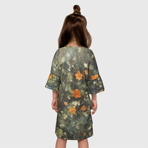 Детское платье 3D с принтом Милый фенек, вид сзади #2