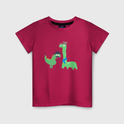 Детские динозаврики шерлок и ватсон – Детская футболка хлопок с принтом купить со скидкой в -20%