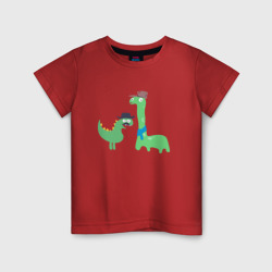 Детская футболка хлопок Детские динозаврики шерлок и ватсон
