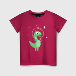 Детская футболка хлопок Детский динозаврик космонавт