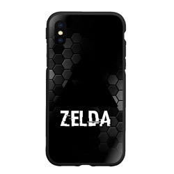 Чехол для iPhone XS Max матовый Zelda glitch на темном фоне