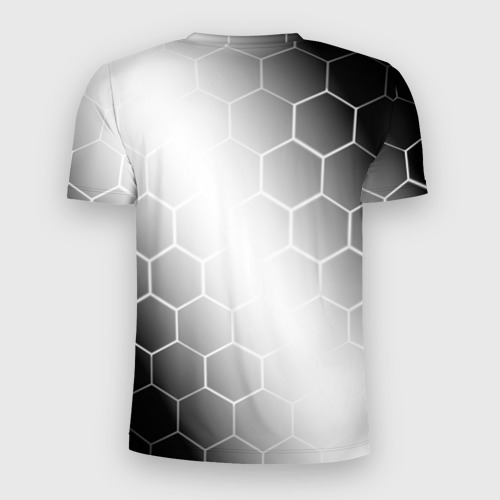 Мужская футболка 3D Slim с принтом Need for Speed glitch на светлом фоне, вид сзади #1