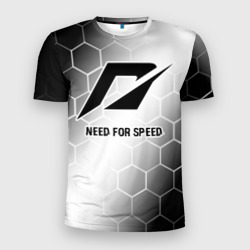 Мужская футболка 3D Slim Need for Speed glitch на светлом фоне