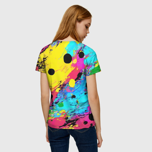 Женская футболка 3D Цветная абстракция - живопись, цвет 3D печать - фото 4