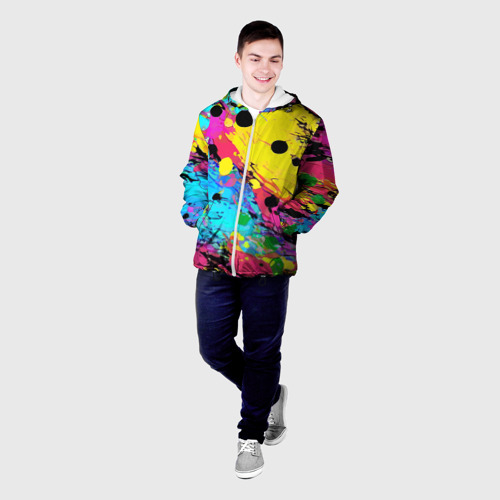 Мужская куртка 3D Цветная абстракция - живопись, цвет 3D печать - фото 3