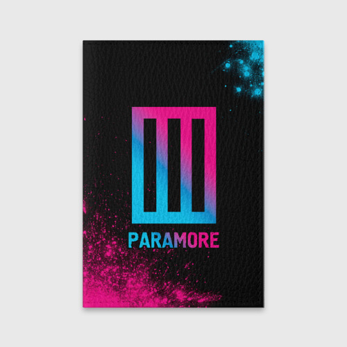 Обложка для паспорта матовая кожа Paramore - neon gradient