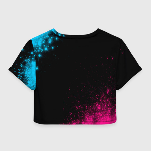 Женская футболка Crop-top 3D Paramore - neon gradient, цвет 3D печать - фото 2