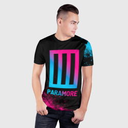 Мужская футболка 3D Slim Paramore - neon gradient - фото 2