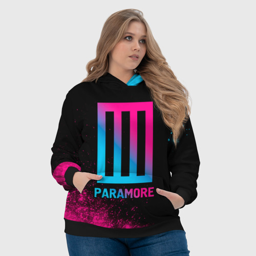 Женская толстовка 3D Paramore - neon gradient, цвет 3D печать - фото 6