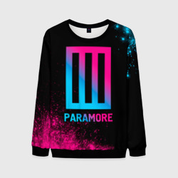 Мужской свитшот 3D Paramore - neon gradient