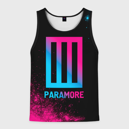 Мужская майка 3D Paramore - neon gradient, цвет 3D печать