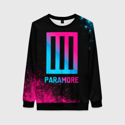 Женский свитшот 3D Paramore - neon gradient