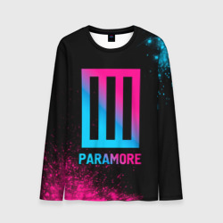 Мужской лонгслив 3D Paramore - neon gradient