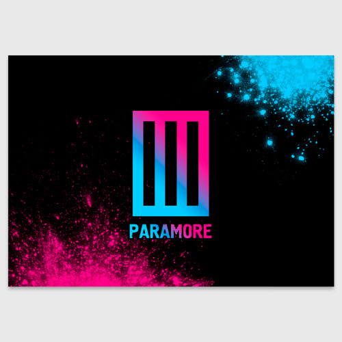 Поздравительная открытка Paramore - neon gradient, цвет белый