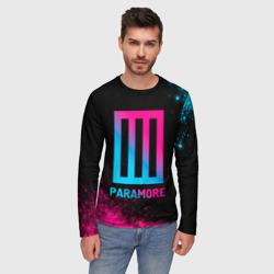 Мужской лонгслив 3D Paramore - neon gradient - фото 2