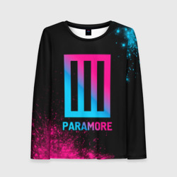 Женский лонгслив 3D Paramore - neon gradient