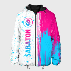 Мужская куртка 3D Sabaton neon gradient style: по-вертикали