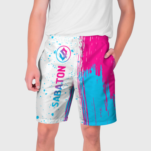 Мужские шорты 3D Sabaton neon gradient style: по-вертикали, цвет 3D печать