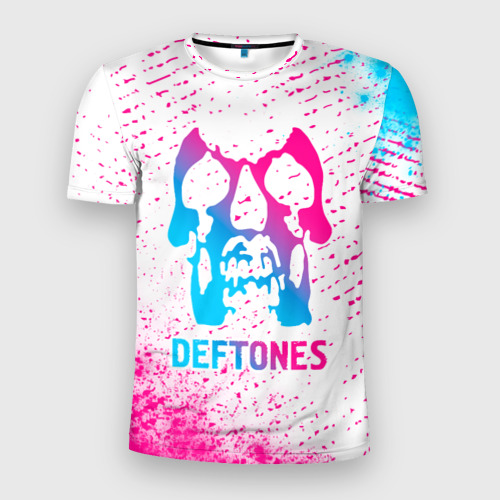 Мужская футболка 3D Slim Deftones neon gradient style, цвет 3D печать