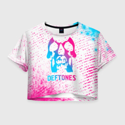 Женская футболка Crop-top 3D Deftones neon gradient style