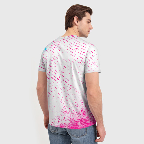 Мужская футболка 3D Deftones neon gradient style, цвет 3D печать - фото 4
