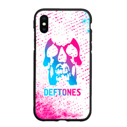 Чехол для iPhone XS Max матовый Deftones neon gradient style