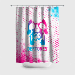 Штора 3D для ванной Deftones neon gradient style