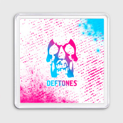 Магнит 55*55 Deftones neon gradient style