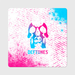 Магнит виниловый Квадрат Deftones neon gradient style