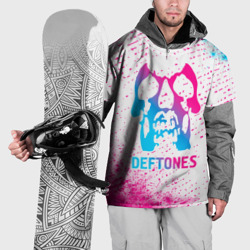 Накидка на куртку 3D Deftones neon gradient style