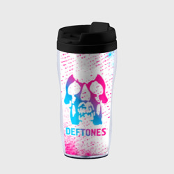 Термокружка-непроливайка Deftones neon gradient style