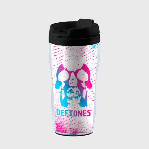 Термокружка-непроливайка Deftones neon gradient style