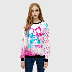 Женский свитшот 3D Deftones neon gradient style - фото 2