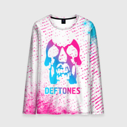 Мужской лонгслив 3D Deftones neon gradient style