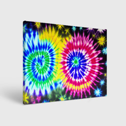 Холст прямоугольный Colorful floral composition - tie-dye